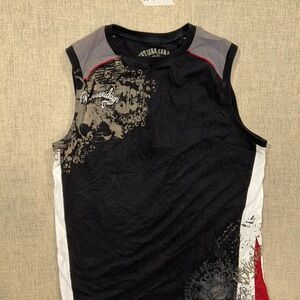 Point Zero Black and Red Men's Sleeveless Shirt